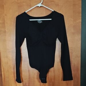 Women's Black Long Sleeve Shapewear Bodysuit
